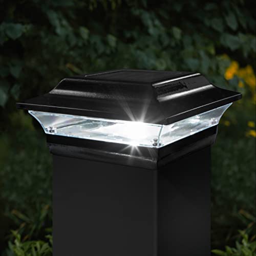 Classy Caps SL214B 5x5 Imperial Solar Post Cap - Black – High-Performance Solar LED, Durable Cast Aluminum with Powder-Coated Finish, Fits Over an Actual 5" x5" Post. by Classy Caps - Image 2