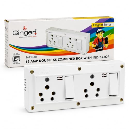Image of Ginger+ 16 Amp Double Universal Socket Board, White