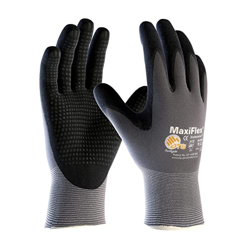 Maxiflex Endurance 34-844 Seamless Knit Nylon Work Glove With Nitrile Coated Grip On Palm & Fingers (Pack Of 3) #TOP6