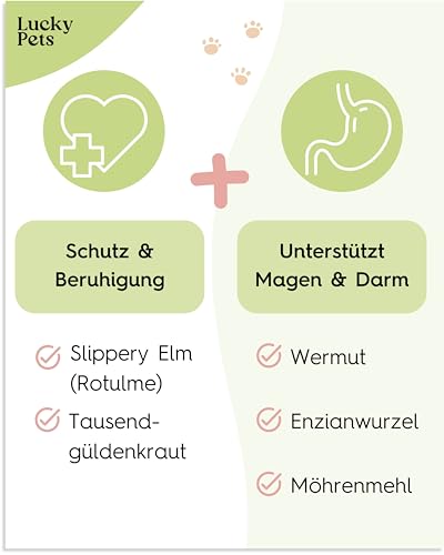 Lucky Pets Premium Magenpulver 275g – Ulmenrinde für Hunde – Ohne Aufkochen sofort verzehrfertig – Hund Darmflora aufbauen – Made in Germany – Slippery Elm Bark