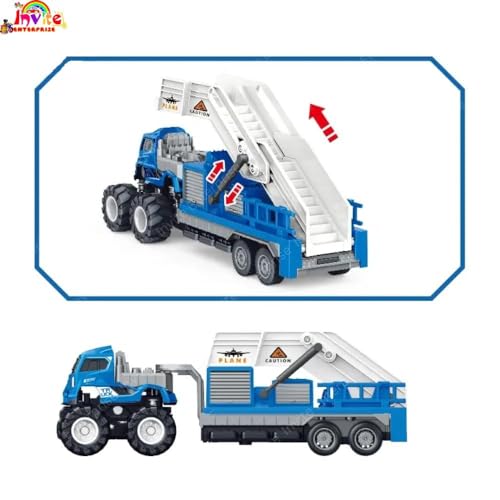 Image of 1:43 Metal Toys Alloy Diecast Truck Set Toy, Diecast Miniature Car Model (Pack Of 2) (Airport Ladder & Food Lighting Truck, Multi Color)