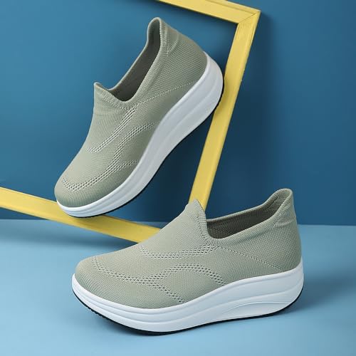 Image of RUIDENG Loafers for Women Comfortable | Women's Walking Shoes Everyday Working | 2 Inch Rocker Bottom
