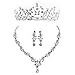 Wedding Sets For Women Bling Bride Hair Accessories Tiaras Earrings Necklace Wedding Jewelry Sets E