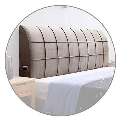 Rückenlehne, Rückenkissen, Rückenpolster, Lendenkissen Superfeine Faser Sanft Reißverschluss Design Waschbar Zum Tagesbett, Büro, 15 Größe QiangDa (Color : A-Light Coffee, Size : 150x58x18cm) Cover