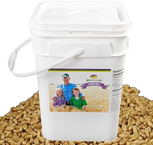 Wheatland™ Soft White Wheat Berries • 23 lbs • Delicious • Healthy Food Option • Farm Fresh • Mylar and Bucket Provide 25 Year Shelf Life • Emergency Food Storage • Non-GMO • Lab Tested Chemical-Free • Premium Baking Quality • Sproutable