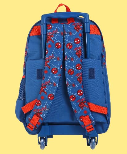 Image of STRIDERS Spider-Man Trolley School Bag for Kids | Durable Comfortable Backpack | Padded Comfortable Straps & Wheels | Ideal for School & Outdoor Adventures | Age 8+ | 18 inches