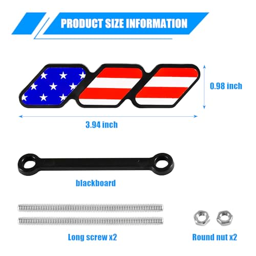 Image of Tri-Color Grille Badge, 3-Color Front Grille Badge Emblem Logo Decoration, Tri-Color Grille Badge Emblem Car Decoration Accessories Fit for Tacoma 4Runner RAV4 Highlander (Colorful Flag)