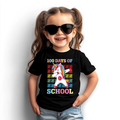 100 Days of School Shirt Girls Boys Toddler,4-7T Kids 100th Day of School Shirt,Dinosaur,Pencil,Unicorn3
