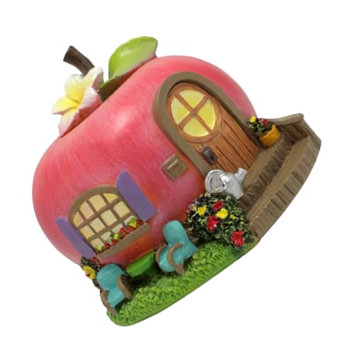 Toddmomy Casa de Hadas Forma de Manzana Decoración de Jardín de Adorno de Paisaje Bonsai Accesorios para de Hadas Decoración de Patio y Jardín