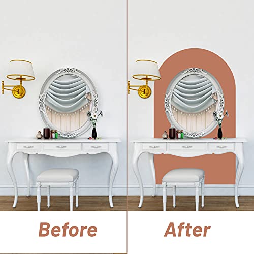 Boho Arch Wall Decal Decor, Modern Simple Style Arch Wall Sticker For Living Room Bedroom, Peel And Stick Large Boho Wall Art Hotel Corridor Decoration, 69.5 Inch X32.3 Inch (Terracotta) (Wzy3) #TOP3