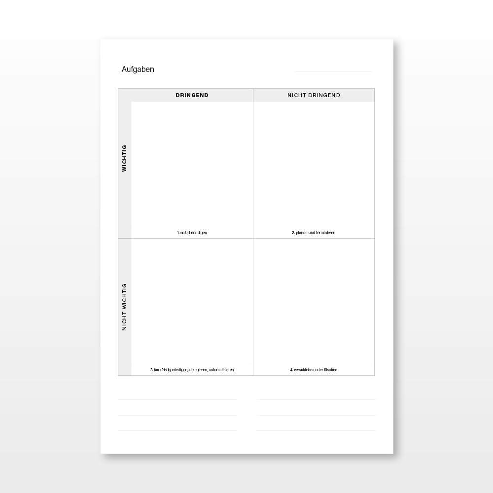 Bloc Eisenhower Matrix DIN A4 pour en finir avec la procrastination