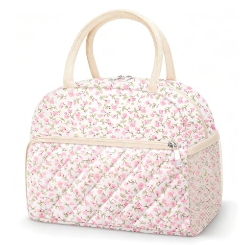 Coobiiya Lunch Box Lunch Bag for Women Men,Reusable Cute Lunch Pail bag,Leakproof,Insulated LunchBox Tote Compact 10L, Cooler Lunch Container for Work Travel Office Floral by Coobiiya - Used condition - US$12.81