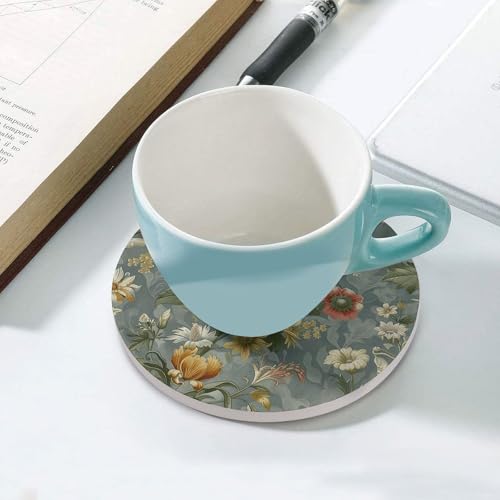 Dessous de verre en céramique avec coussinets en liège idée cadeau rétro - 6