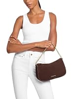 Michael Kors Women's Carmela Medium Convertible Crossbody Bag, Gold-Tone Hardware/Suede/Nutmeg — image 5
