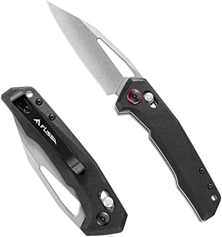 FLISSA Pocket Knife, Folding EDC Knife, 3.25 inch D2 Blade, Axis Lock, G10 Handle, for Outdoors, Hiking, Camping, Black