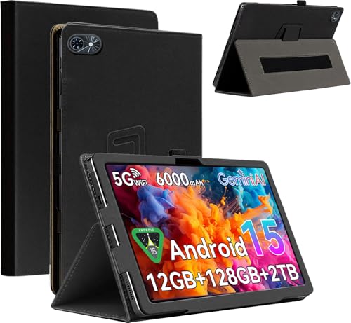 CONAPIKA Hülle für TABWEE T80 10.1 Zoll/TABWEE T80 Android 15 Tablet 10 Zoll, Ultra Dünn PU Leder Abdeckung Klappständer Schutzhülle Magnet Hülle mit Stifthalter & Handschlaufe,Schwarz