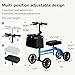 VitaSophy Knee Scooter with Disc Brake, Steerable Knee Walker for Adults,Foldable Rover Scooter for Broken Foot Injured Leg Crutch,Blue