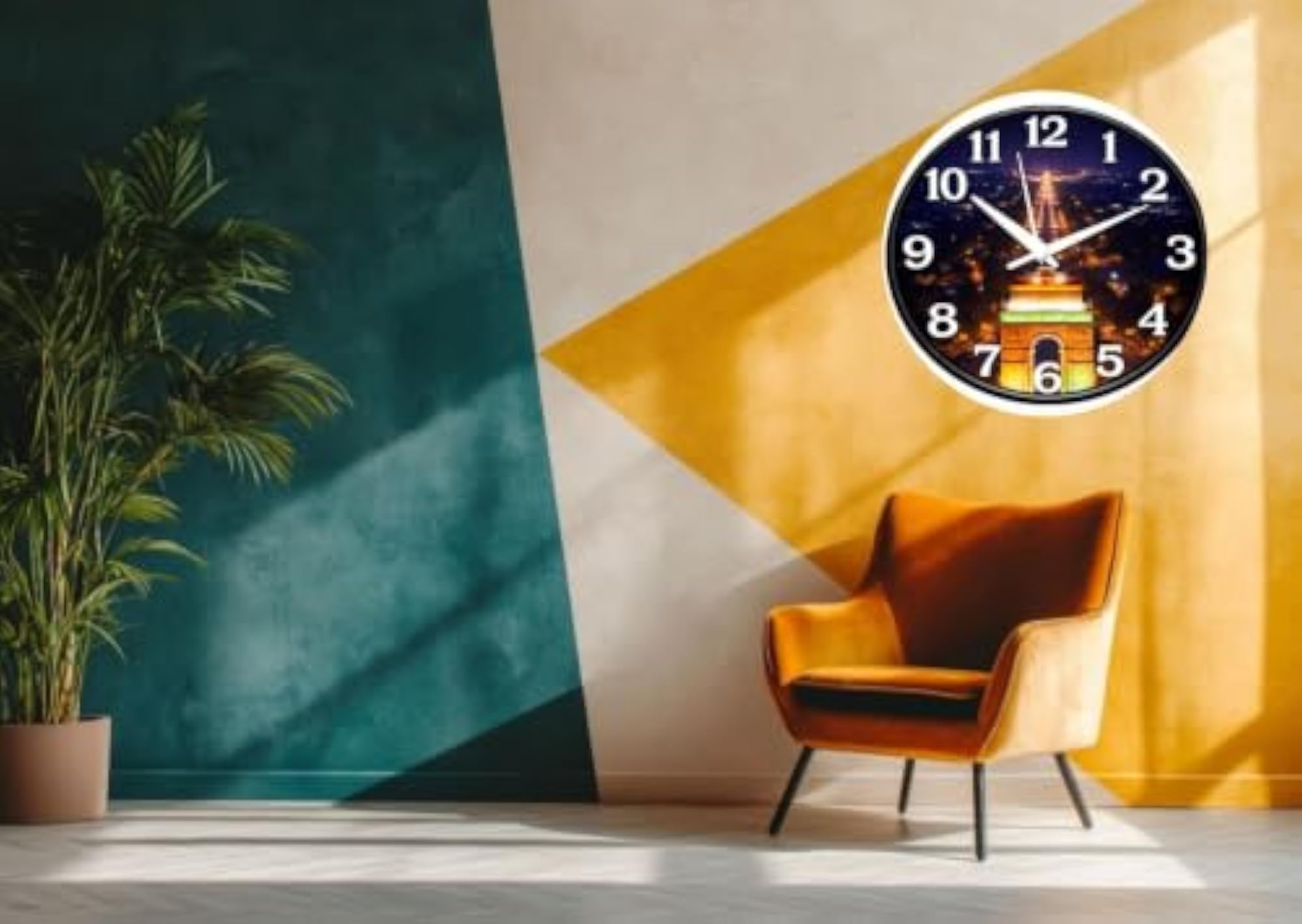 India Gate Wall Clock, Scenic Decorative Home Décor