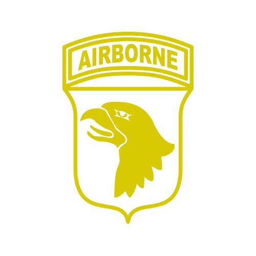 Image of 101st Airborne Division Sticker - Decal - Die Cut - Screaming Eagles - Gold 6.00 inch x 8.83 inch