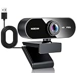 USB Webcam for PC and Laptop 1080P 30fps HD Web Camera with Stereo Microphone Clear Streaming 125° Wide Angle 360° Rotatable Computer Camera Plug and Play for Conference Meeting Zoom Skype Facetime
