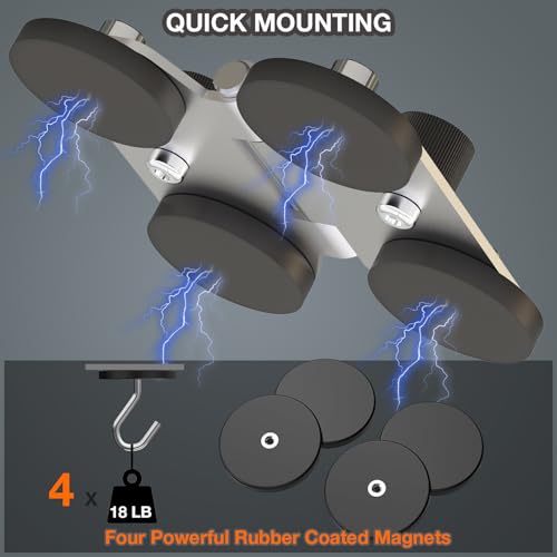 Magnetic Fence Mount for Mevo Start, GoPro, iPhone and Action Cameras - Two 1/4" Mount Points, Camera Magnet Holder for Game Changer at Baseball Field