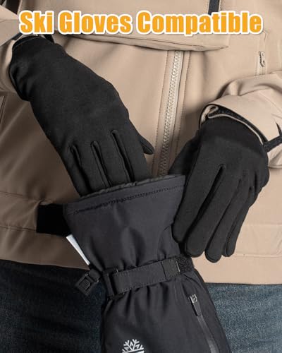 rigwarl glove liners men women touchscreen lightweight running gloves with anti-slip strips windproof ski glove liners