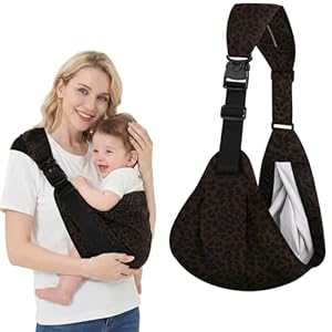 AYESY babydrager, draagzak, ergonomische draagdoek, comfortabel en lichtgewicht, geschikt voor pasgeborenen, maximaal draagvermogen 20 kg,luipaardprint