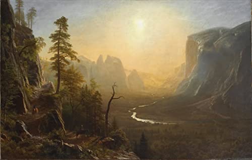 Art Tableau Yosemite par Albert Bierstadt, impression sur toile haut de gamme 60x90cm