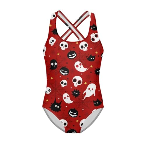 Image of Kid One Piece Swimsuit with Cross Back Girls Summer Sleeveles Swimwear for 5-14 Years