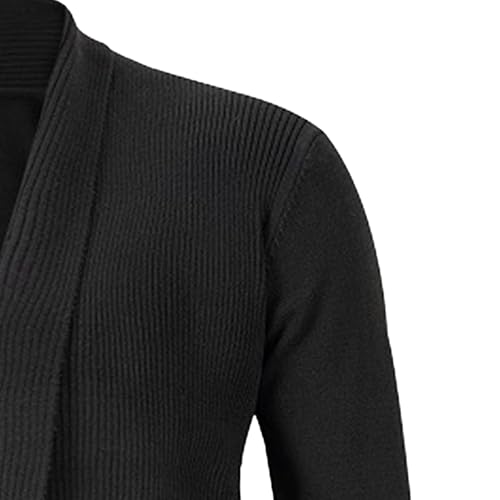 JEShifangjiusu Mens Autumn Comfortable Knit Outerwear Long Open Front Cardigan Sweater Slim Fit Outdoor Soft Knitwear3
