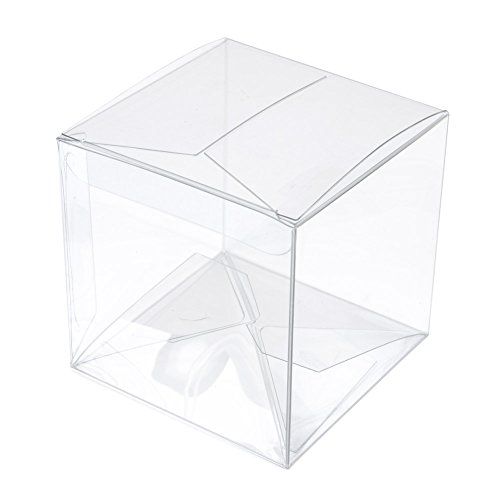 ClearBags 3” x 3” x 3” Clear Holiday Gift Boxes | Clear PET Plastic Boxes for Christmas Weddings Parties | Party Favor Boxes for Ornaments Gifts Candy Cookies | Food Safe PLB58 | 25 Boxes