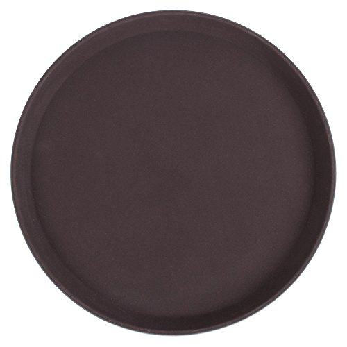 BANDEJA GARCOM 40CM PRETA REDONDA PROFISSIONAL ANTIDERRAPANTE LUXO