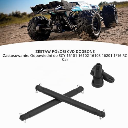 Wał Napędowy CVD, PA + Stalowy Przegub RC Dogbone 1/16 RC Wał Napędowy CVD do SCY16101 16102 16103 16201 1/16 RC Car, Czarny