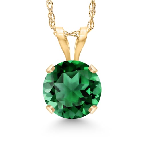 Gem Stone King Solid 14K Gold Gemstone Birthstone 4-Prong Pendant