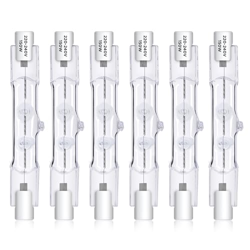 Morotty Lampadina R7S 78mm 150W 230v, Lampada R7s J78 Dimmerabile Bianco Caldo 2800K, Lampadine per Lavoro, Cappa Cucina, Illuminazione, Paesaggistica, Lampadari, Confezione da 6