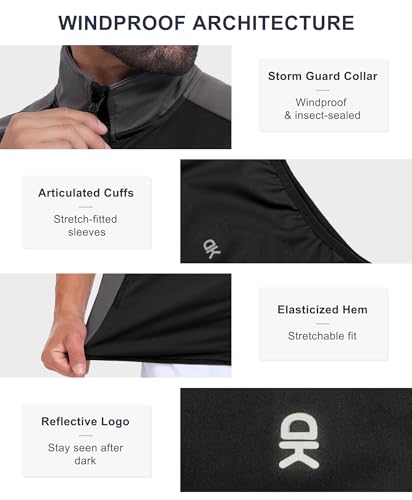 Image of Little Donkey Andy Men's Water-resistant Outerwear Vests, Stretch Windproof Vest for Cycling, Running, Golf