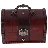 Coffret à bijoux vintage : adoptant un matériau en bois, avec finition, sans bavures, vous pouvez utiliser cette boîte à articles divers en toute tranquillité d'esprit, coffre trésor rétro