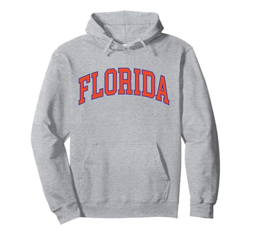Vintage Florida Men Florida Women Retro Orange Blue FL Tee Pullover Hoodie