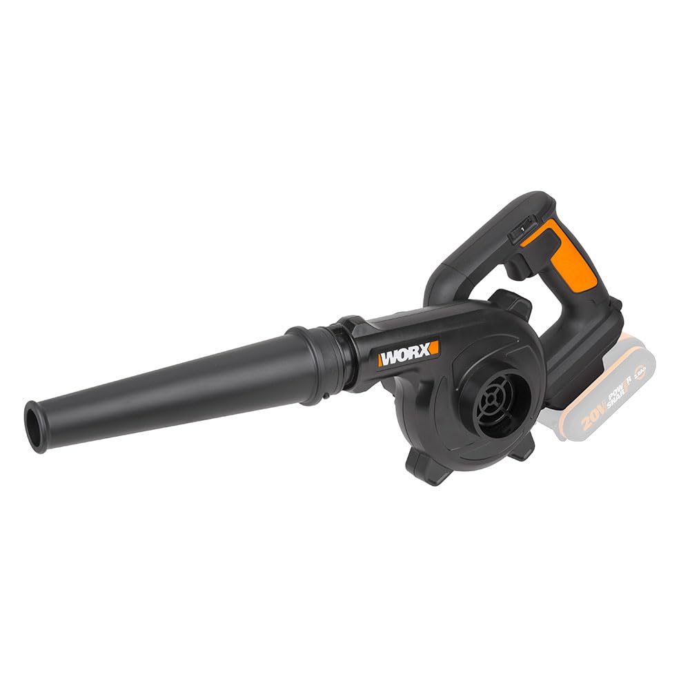 WORX Soplador Ligero 20V Máx. | PowerShare | WX094.9 | No Incluye batería ni Cargador| | 3 velocidades, ergonómico y Potente | Ideal para soplados de Taller Negro