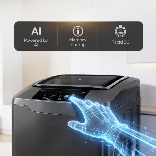 Image of Godrej 8 Kg Fully Automatic Top Load Washing Machine with In-built Heater, GermShield Technology, Fuzzy Logic & Stainless Steel Drum, 5 Years Warranty (WTEON ALR C 80 5.0 FDAH MTBK)