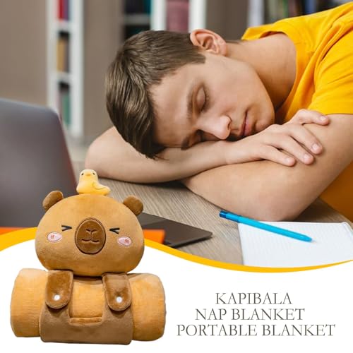 Couverture Capybara douce et nomade pour la sieste en maternelle