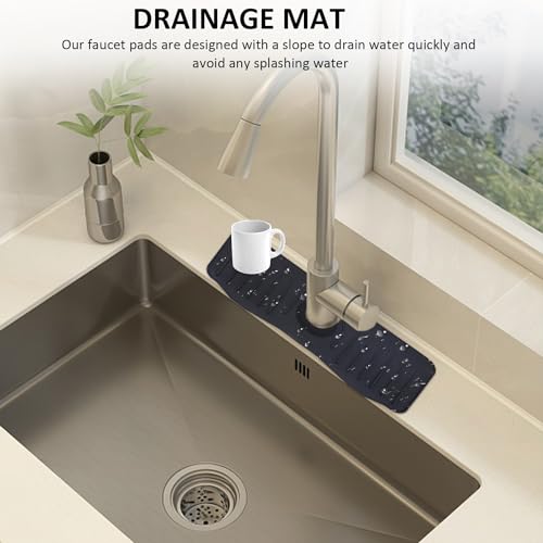1 Wasserhahn-Pad, 1 Wasserdichte Einfassung Und 1 Filter, Drainage-Pad, Silikon-Pad-Ablage, Splbeckenschutz, Geeignet Fr Kche Und Bad (Schwarz) - Image 4
