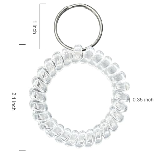 Image of Spiral Coil Keychain, Anti-lost Key Chain Holder Lanyard Cord for Sauna Outdoor Sports and Gym Pool