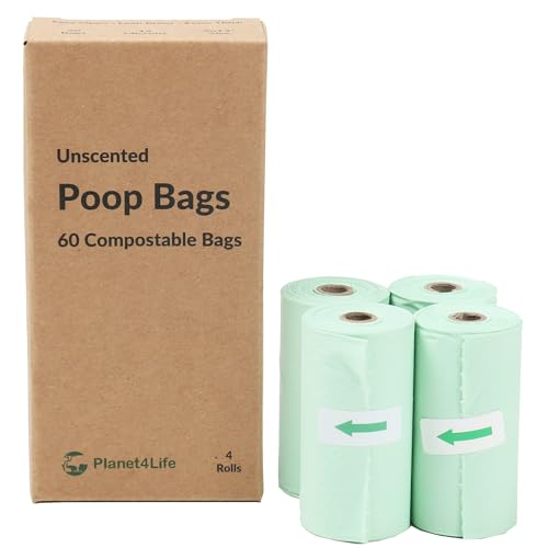 Image of 100% Compostable & Biodegradable Dog Poop Bags Leak-Proof and Extra Thick Light Green Dog Bags Pet Waste Bags for Big and Small Dogs - Unscented - Planet4Life (Pack of 60)