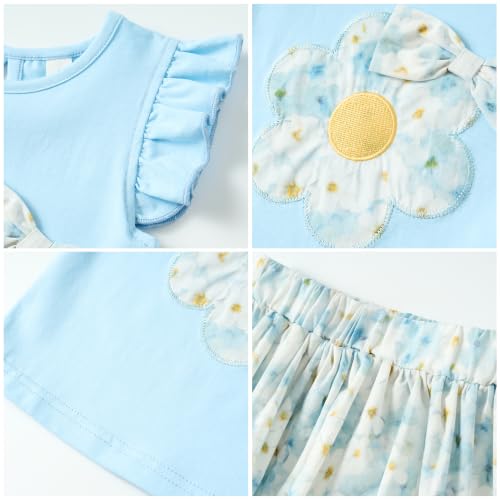 Image of Mud Kingdom Girls Outfits Cute Cartoon Polka Dots Summer Holiday Clothes Sets