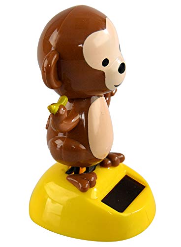 Home-X Solar-Power Dancing Monkey Figure, Office Décor, 3 3/4” Tall #TOP2