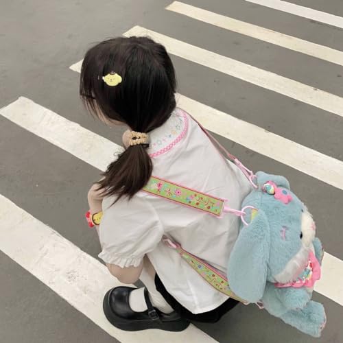 Women's Kawaii T-Shirt Lolita Doll Collar Embroidery Flower Print White Blouse Japanese Cute Sweet Shirts Y2K Tops3