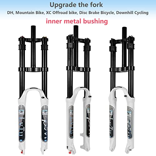 Lvtu Dh Downhill Mountain Bike Suspension Fork 26 27.5 29 Inch Travel 160Mm Air Mtb Fork Rebound Adjust Double Shoulder With Lockout Function Bicycle Shock Absorber (Color : White, Size : 26 Inch) #TOP4