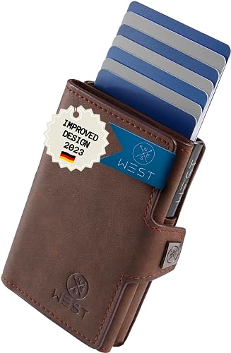 WEST® Slide Braun - Slim Wallet mit Münzfach für Herren -...