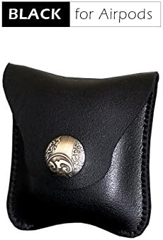 AirPods Case, Leather Cover for Apple Wireless Earphone AirPods Pouch with Charging Port Airpod ,Black